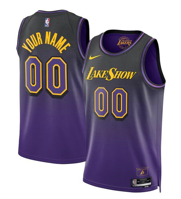 Youth Los Angeles Lakers Active Player Custom Purple 2024/25 City Edition Swingman Stitched Basketball Jersey